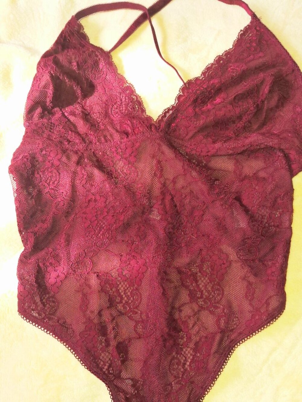 Garage Burgundy lace bodysuit
